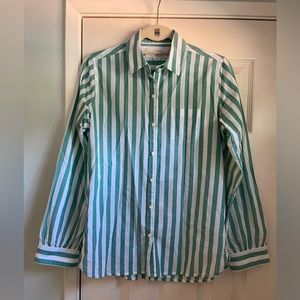 Trovata Birds of Paradise green striped button down.  Size XS.